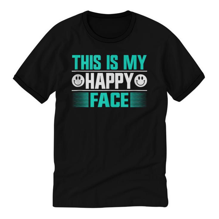 This Is My Happy Face Introvert Unisex Cotton Ringer T-Shirt