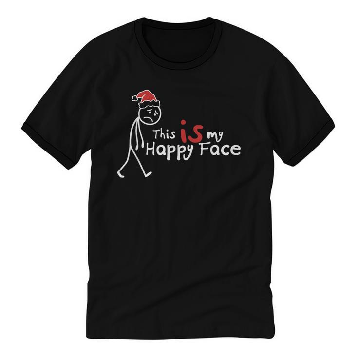This Is My Happy Face List Christmas Introvert Unisex Cotton Ringer T-Shirt