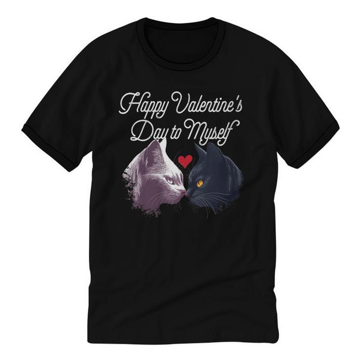 Happy Valentines Day Self Introvert Humor Antisocial Unisex Cotton Ringer T-Shirt