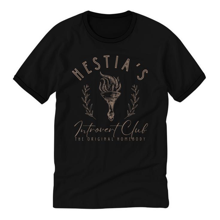 Hestia Introvert Club Greek Mythology Unisex Cotton Ringer T-Shirt
