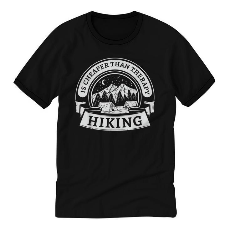 Hiking It's Cheaper Than A Therapy Introvert Shirt Unisex Cotton Ringer T-Shirt