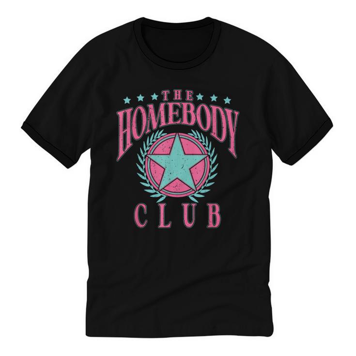 The Homebody Club Antisocial Retro Introvert Unisex Cotton Ringer T-Shirt