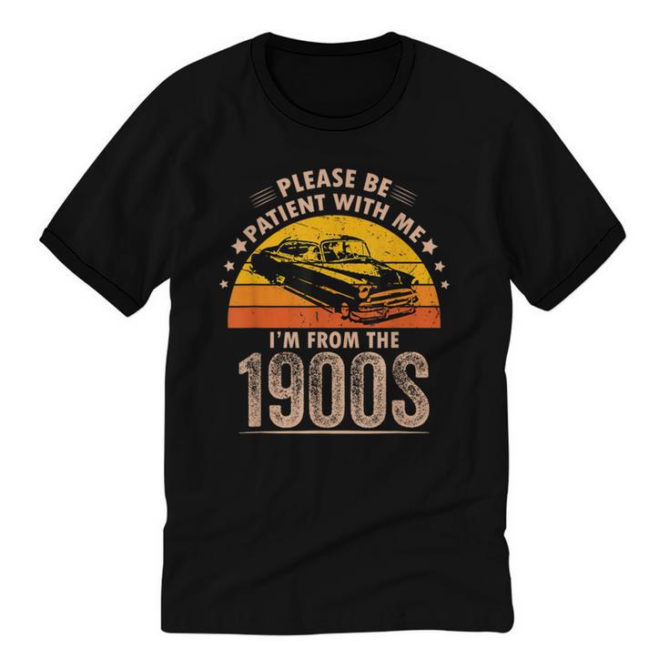 Humorous Saying Please Be Patient With Me I'm From The 1900s Unisex Cotton Ringer T-Shirt