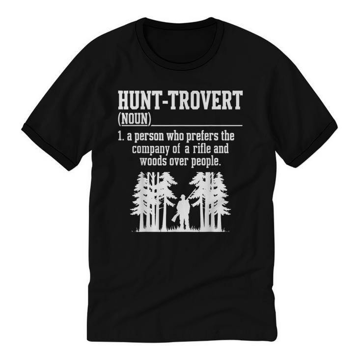Huntrovert Introvert Hunting Unisex Cotton Ringer T-Shirt