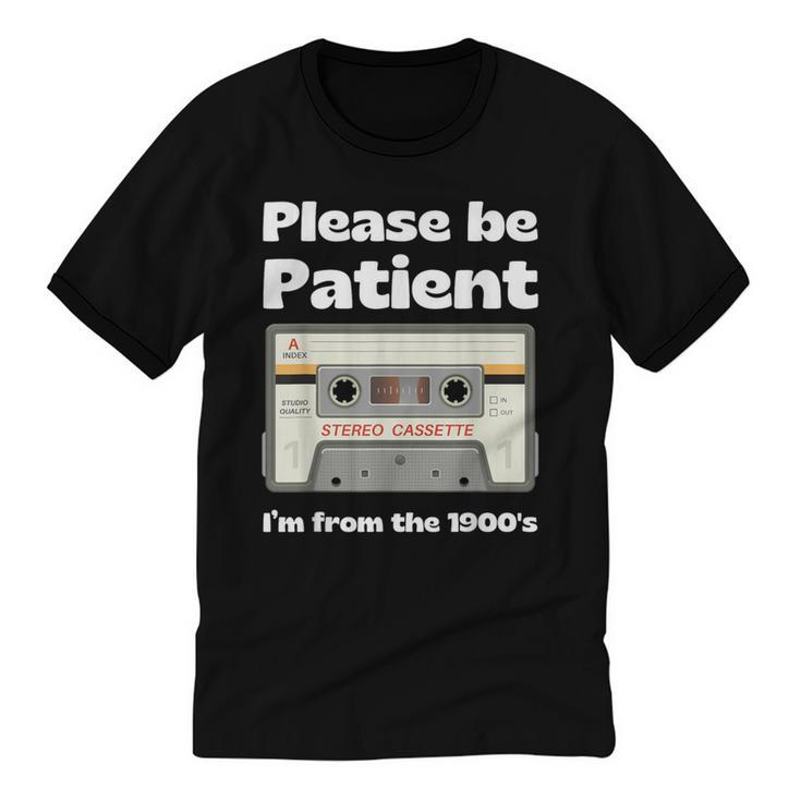 I'm From The 1900s Be Patient Retro Cassette Tape Unisex Cotton Ringer T-Shirt