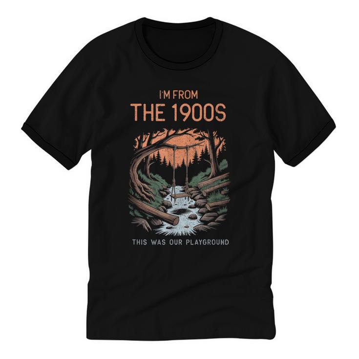 I'm From The 1900s This Was Our Playground Retro Unisex Cotton Ringer T-Shirt