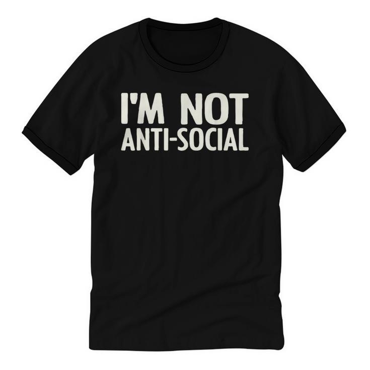 I'm Not Anti-Social I Introvert Unisex Cotton Ringer T-Shirt