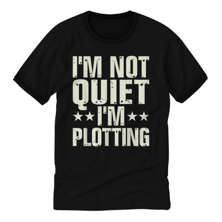 I'm Not Quiet I'm Plotting I Introvert Unisex Cotton Ringer T-Shirt