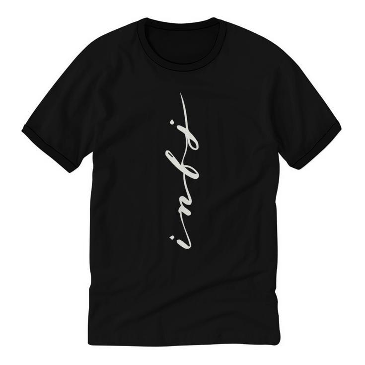INFJ Introvert Personality Psychology Vertical Writing Unisex Cotton Ringer T-Shirt