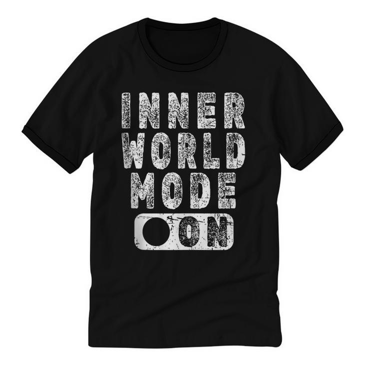 Inner World Mode On Introvert Saying Unisex Cotton Ringer T-Shirt