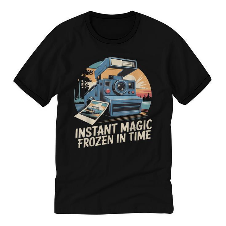 Instant Magic Frozen In Time Retro Camera Nostalgia Unisex Cotton Ringer T-Shirt
