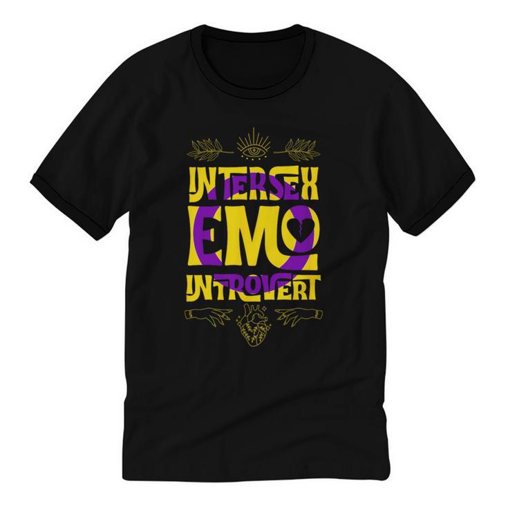Intersex Emo Introvert Pride Trendy Mystic Teen Goth Style Unisex Cotton Ringer T-Shirt