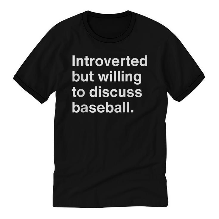 Introvert Baseball Player Fan Unisex Cotton Ringer T-Shirt