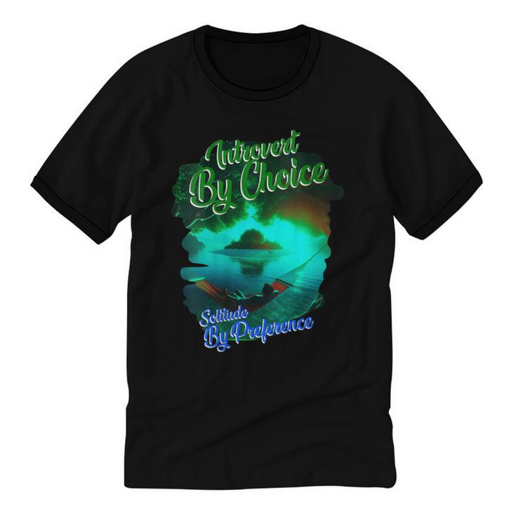 Introvert Choice Solitude By Preference Unisex Cotton Ringer T-Shirt