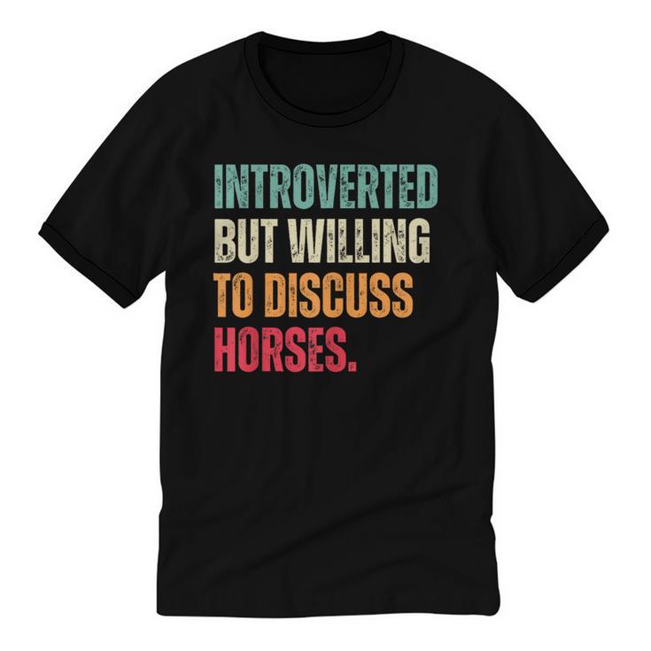 Introvert Cute Horse Lover Horse Riding Equestrian Unisex Cotton Ringer T-Shirt