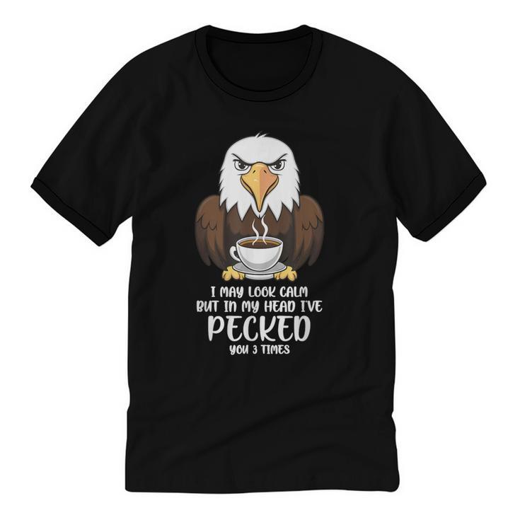 Introvert Eagle And Coffee Lovers Unisex Cotton Ringer T-Shirt