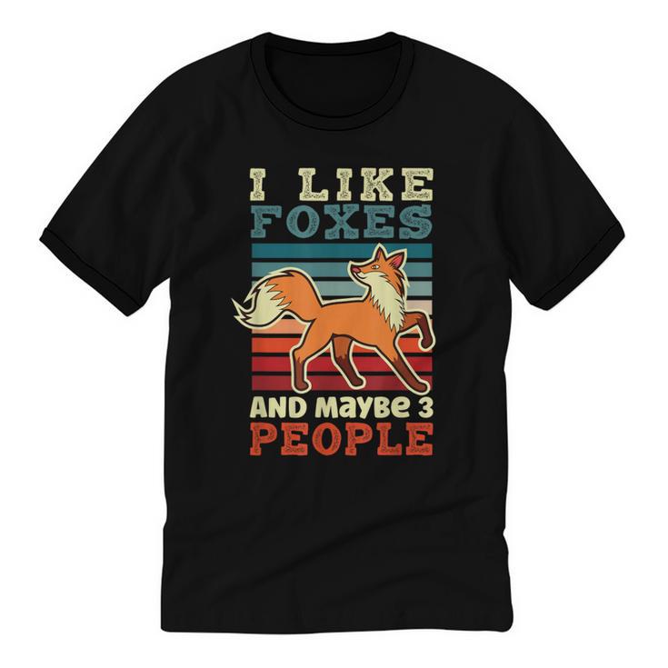 Introvert Fox Animal Lover Saying Loner Antisocial Unisex Cotton Ringer T-Shirt