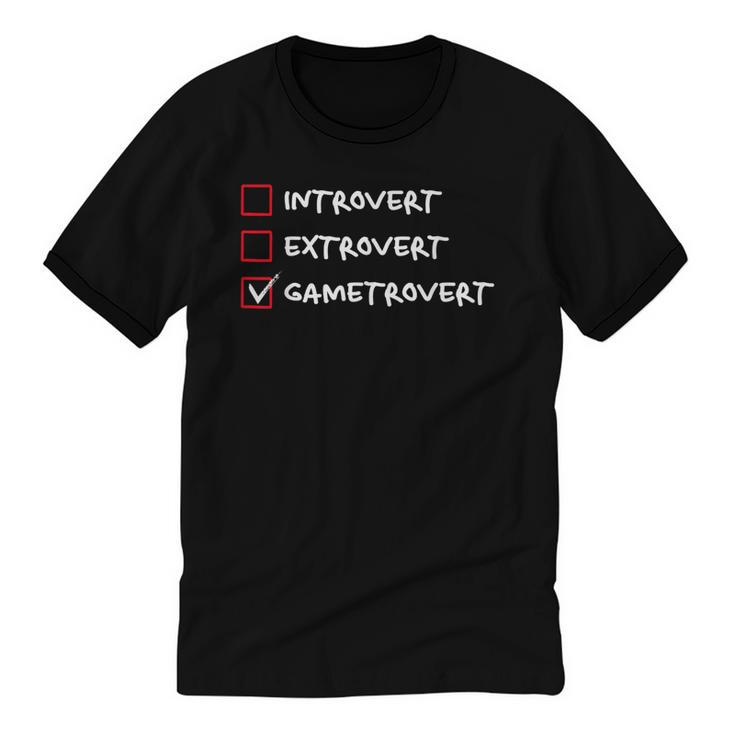 Introvert Gamer Gametrovert Video Game Lover 2025 Unisex Cotton Ringer T-Shirt
