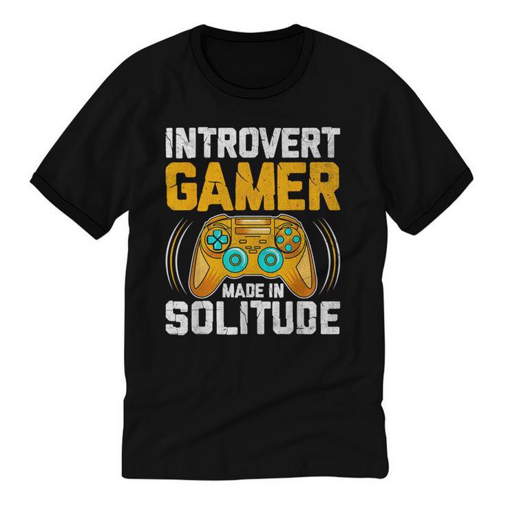 Introvert Gamer Video Games Anti Social Team Player Unisex Cotton Ringer T-Shirt