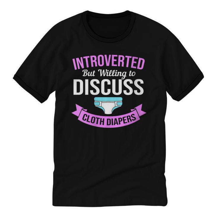 Introvert Hippie Mom Cloth Diapers Crunchy Mama Unisex Cotton Ringer T-Shirt