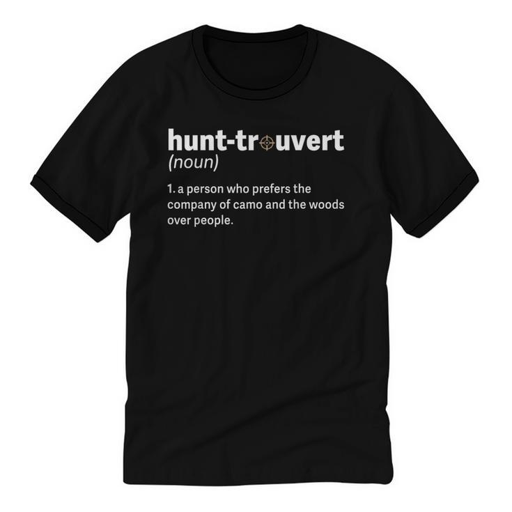 Introvert Hunter Definition Sarcastic Wildlife Hunting Humor Unisex Cotton Ringer T-Shirt
