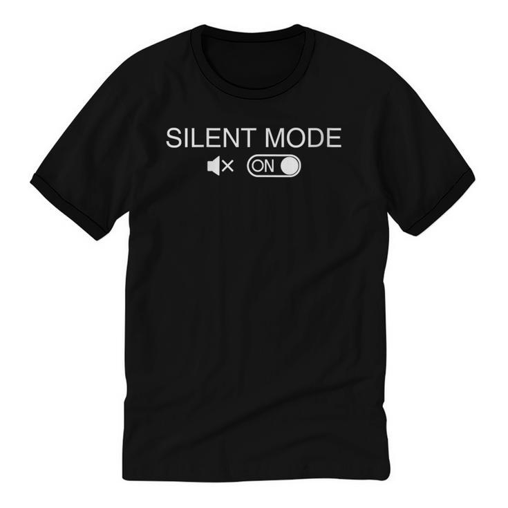 Introvert Introverts Silent Mode Minimalist Men Unisex Cotton Ringer T-Shirt