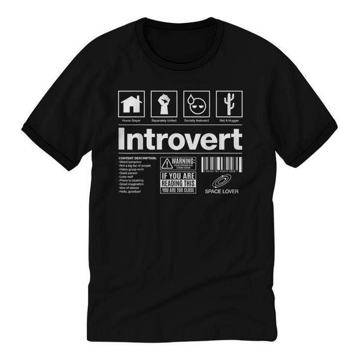 Introvert Label Signs Unisex Cotton Ringer T-Shirt