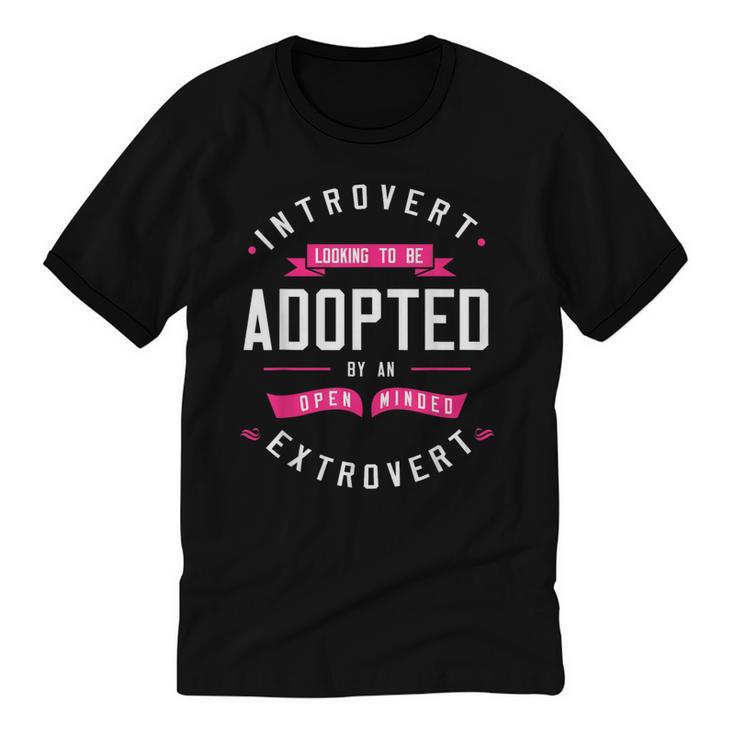 Introvert Looking To Be Adopted Introvert Humor Unisex Cotton Ringer T-Shirt
