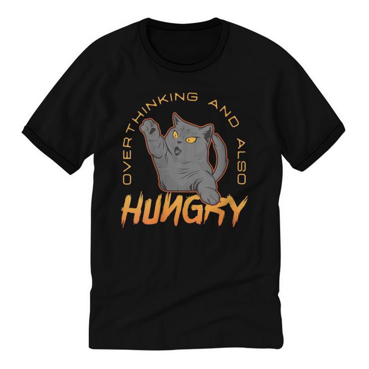 Introvert Overthinking Hungry Sarcastic Overthinker Unisex Cotton Ringer T-Shirt