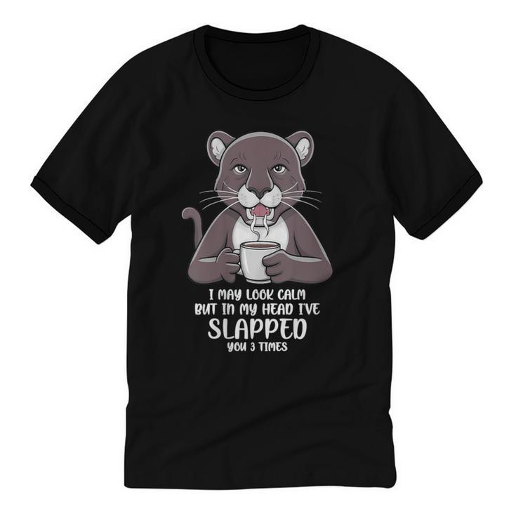 Introvert Panther And Coffee Lovers Unisex Cotton Ringer T-Shirt