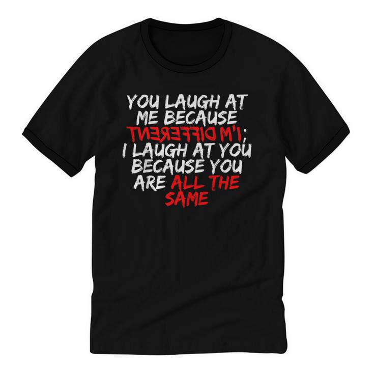 Introvert Quote With Backwards I'm Different Unisex Cotton Ringer T-Shirt