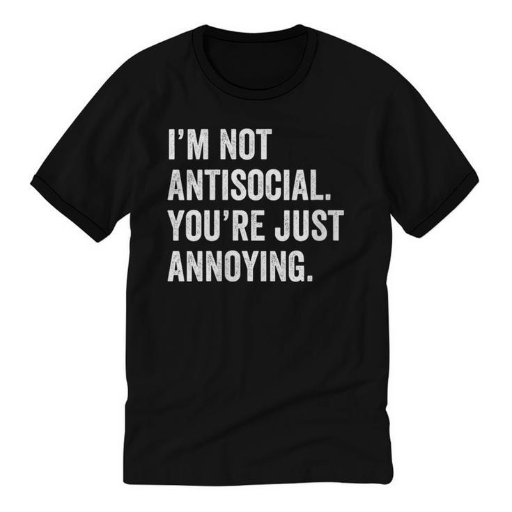Introvert Quote Snarky Unisex Cotton Ringer T-Shirt