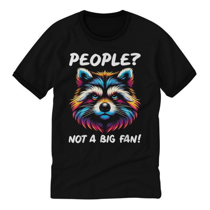 Introvert Raccoon Sarcasm Anti Social Unisex Cotton Ringer T-Shirt