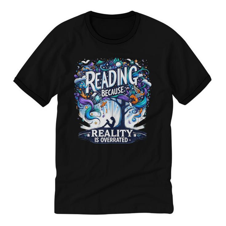 Introvert Reader Bibliofile Bookworm Loves Books Unisex Cotton Ringer T-Shirt