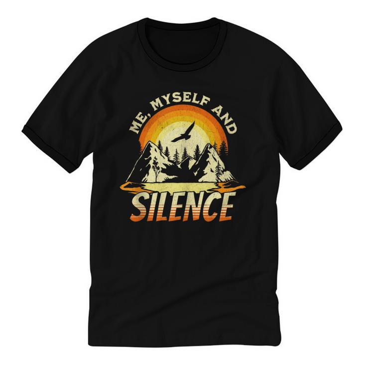 Introvert Relaxation Me Myself And Silence Mountain Vacation Unisex Cotton Ringer T-Shirt