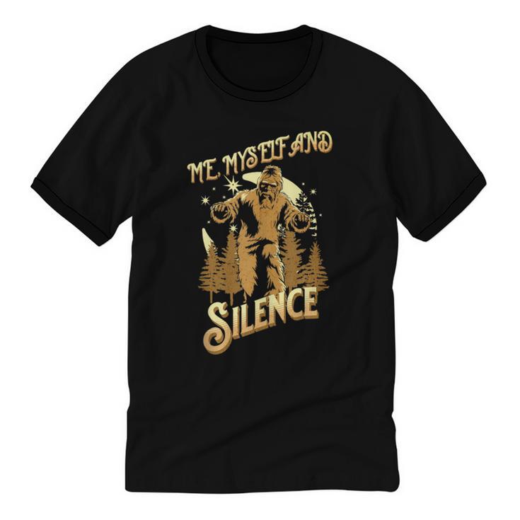 Introvert Relaxation Me Myself And Silence Vacation Bigfoot Unisex Cotton Ringer T-Shirt