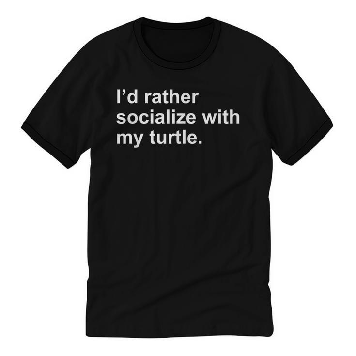 Introvert Sarcastic Turtle Owner Unisex Cotton Ringer T-Shirt