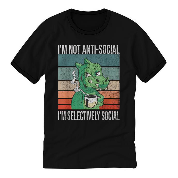 Introvert Selectively Social Anti-Social Shy Unisex Cotton Ringer T-Shirt