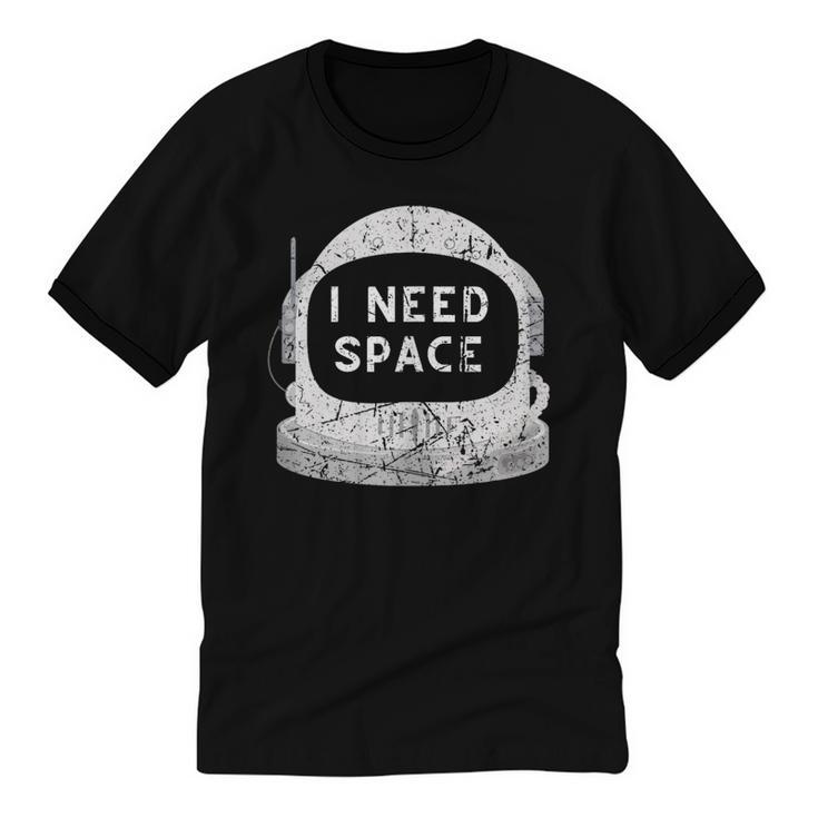 Introvert Space Helmet I Need Space Men Women Unisex Cotton Ringer T-Shirt