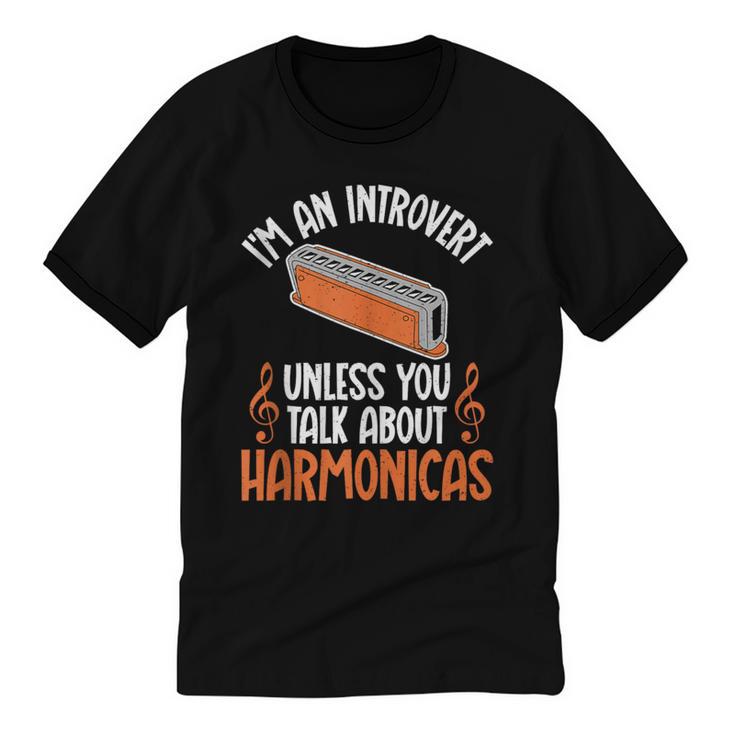 Im An Introvert Unless You Talk About Harmonicas Unisex Cotton Ringer T-Shirt