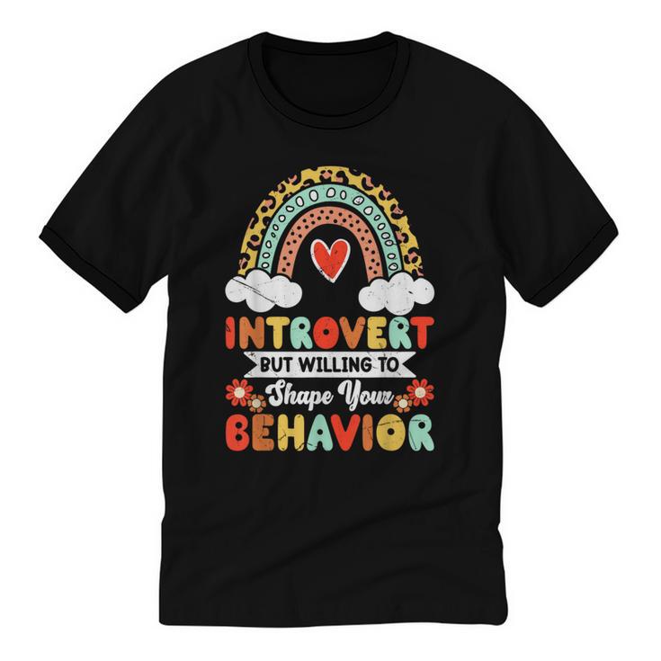 Introvert But Willing To Shape Your Behavior Unisex Cotton Ringer T-Shirt
