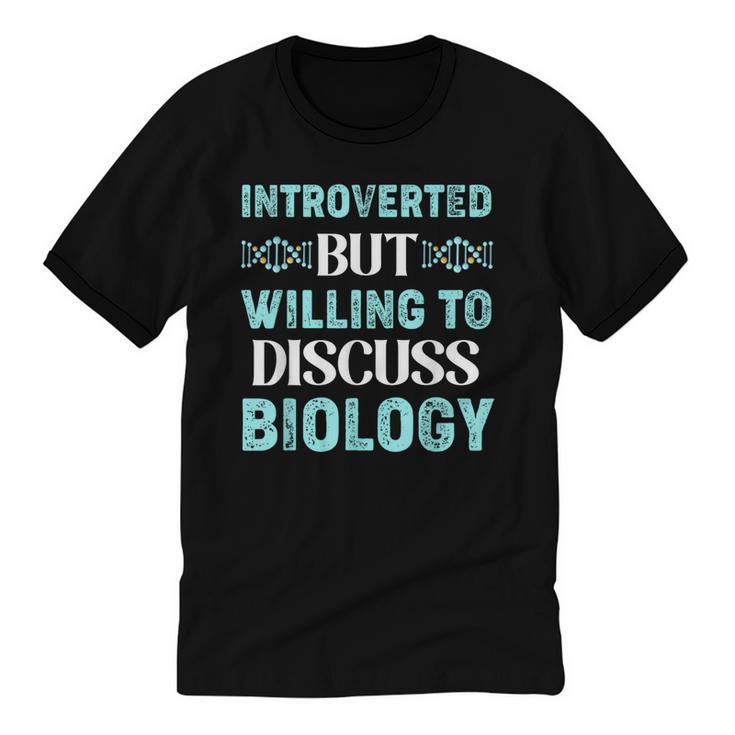 Introverted Biology Science Biologist Introverts Unisex Cotton Ringer T-Shirt