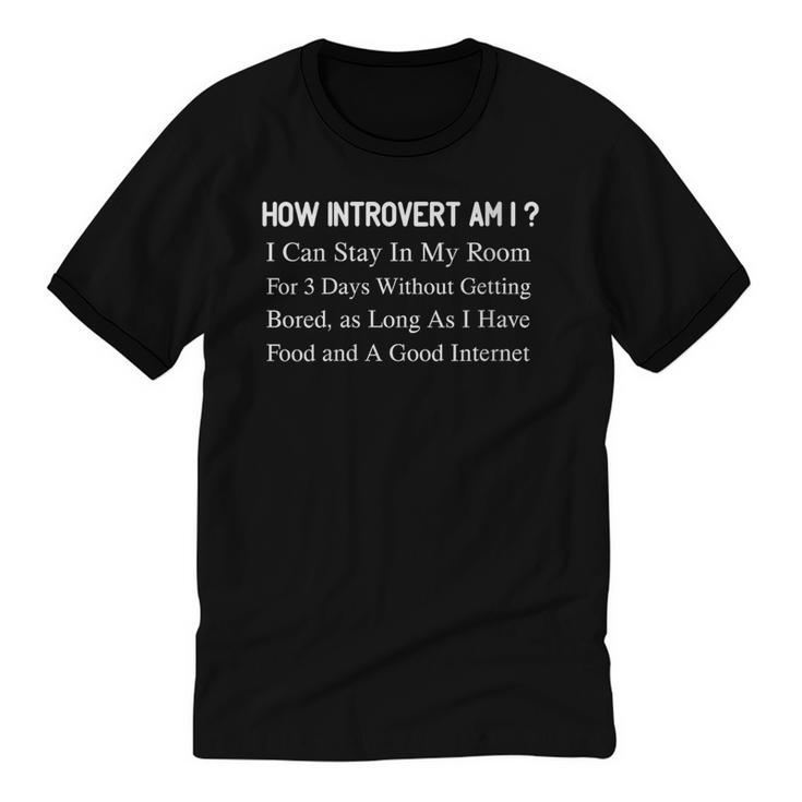 Introverted Extroverted Saying Social Introvert Unisex Cotton Ringer T-Shirt