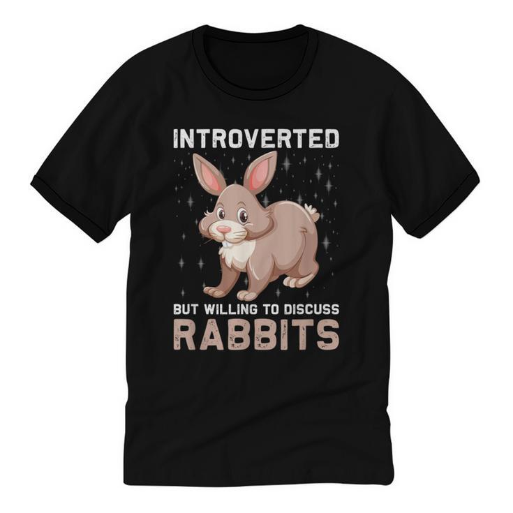 Introverted Rabbits Bunny Lover Rabbit Introvert Unisex Cotton Ringer T-Shirt