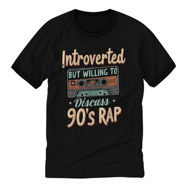 Introverted But Willing To Discuss 90s Rap Unisex Cotton Ringer T-Shirt
