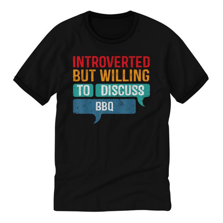 Introverted But Willing To Discuss BBQ Unisex Cotton Ringer T-Shirt