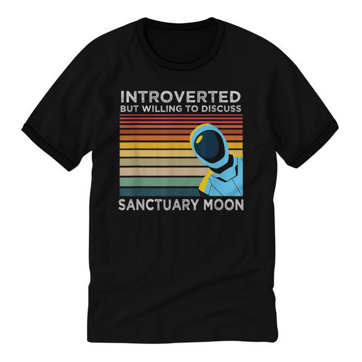 Introverted But Willing To Discuss Sanctuary Moon Unisex Cotton Ringer T-Shirt