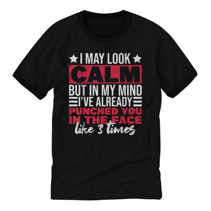 Introverts I May Look Calm But In My Head Unisex Cotton Ringer T-Shirt