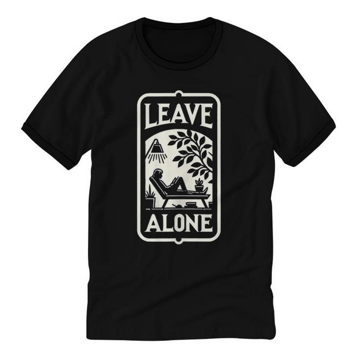 Introvert's Peaceful Solitude Graphic Leave Alone Quiet Unisex Cotton Ringer T-Shirt