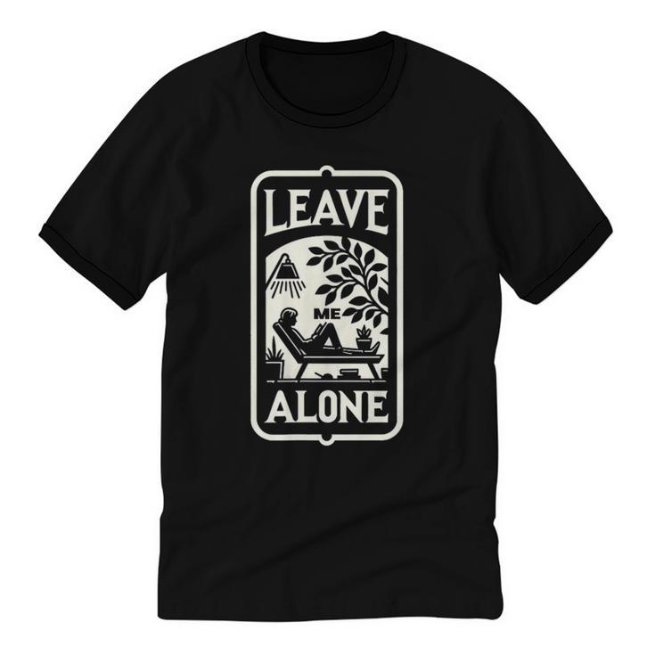 Introvert's Peaceful Solitude Graphic Leave Me Alone Quiet Unisex Cotton Ringer T-Shirt